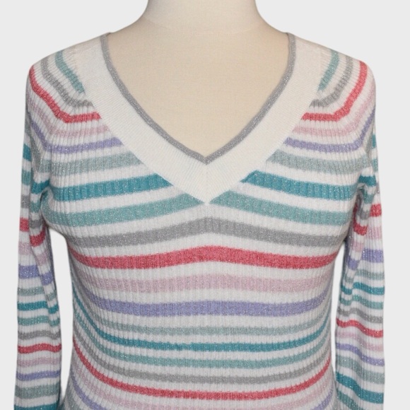 New York & Co Striped Shimmery Sweater - Picture 5 of 6